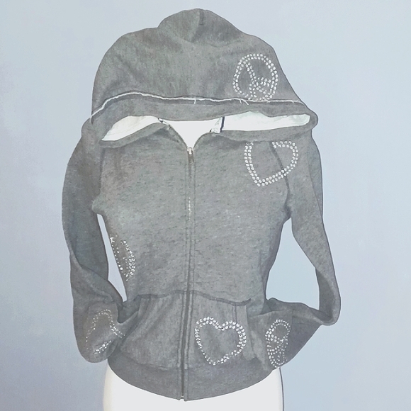 PINK Victoria's Secret Jackets & Blazers - ⏳️LAST CHANCE AT THIS PRICE!!⏳️ PINK VS RARE 'Peace+Love' Zipup Hoodie
